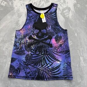 New SoulCycle Tank Top Men M Purple Mesh w/ Skull Performance Gym Activewear